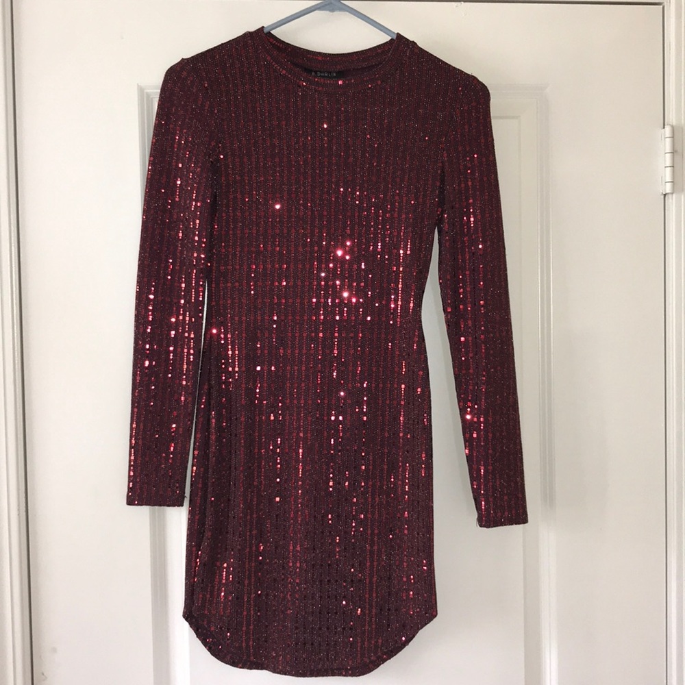 Long-sleeve, sequined Dress